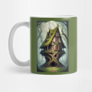 Woodland Cottage over tree Mug